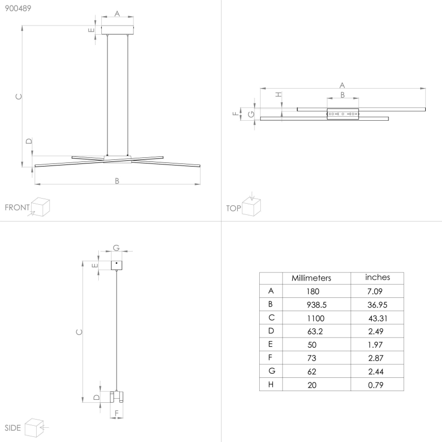 Eglo - LED luster na sajli, prigušiva, 2xLED/13W/230V