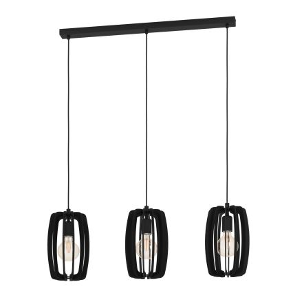 Eglo - Luster na sajli 3xE27/40W/230V crne boje