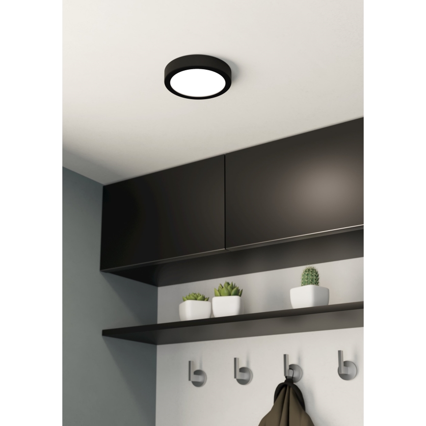Eglo - LED prigušiva stropna svetiljka LED/11W/230V crna prečnik 16 cm
