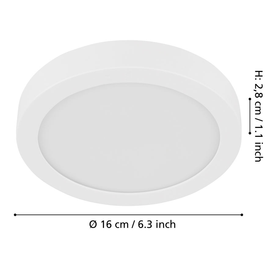 Eglo - LED prigušiva plafonska svetiljka LED/11W/230V bela Ø 16 cm