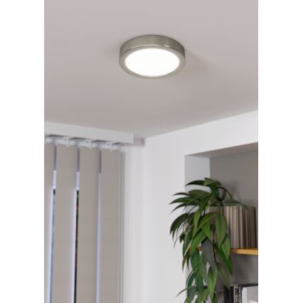 Eglo - LED prigušiva stropna svetiljka LED/11W/230V mat hrom prečnik 16 cm