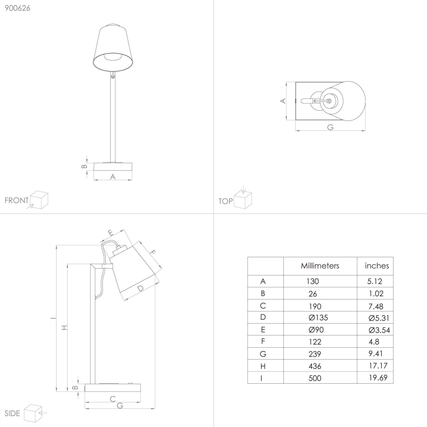 Eglo 900626 - LED prigušiva lampa sa bežičnim punjenjem LACEY LED/5,5W/230V