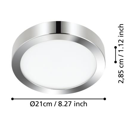 Eglo - LED plafonsko svetlo za kupatilo LED/17W/230V IP44 sjajni hrom prečnik 21 cm