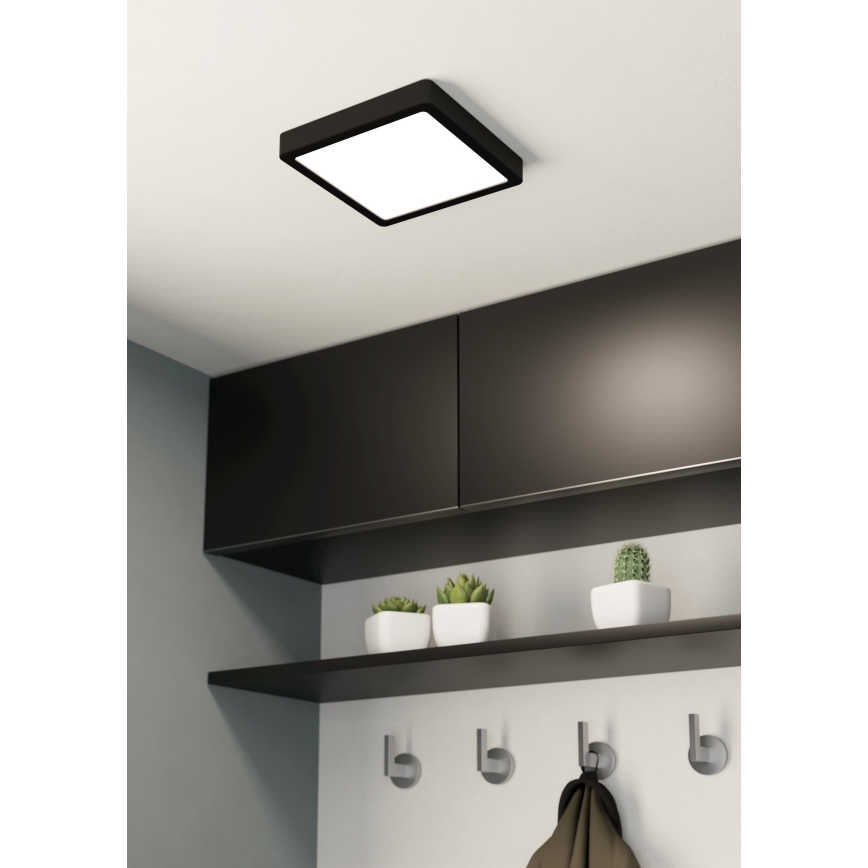 Eglo - LED plafonsko svetlo za kupatilo LED/17W/230V IP44 crno 21x21 cm