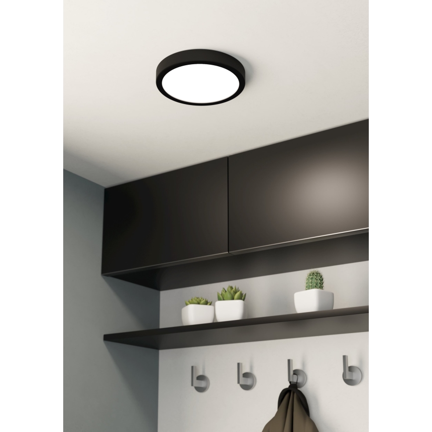 Eglo - LED plafonsko svetlo za kupatilo LED/17W/230V crno IP44 prečnik 21 cm