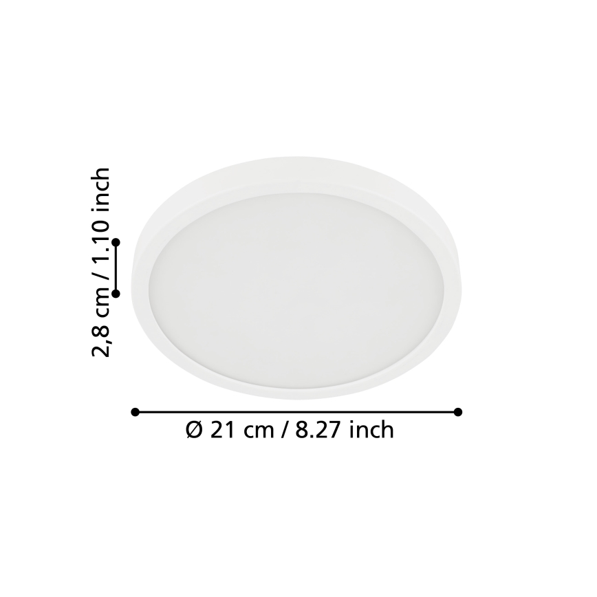 Eglo - LED plafonsko svetlo za kupatilo LED/17W/230V belo IP44 prečnik 21 cm