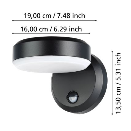 Eglo - LED spoljašnje zidno svetlo sa senzorom LED/10,8/230V IP44
