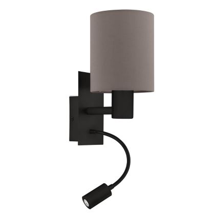 Eglo - LED fleksibilna svetiljka 1xE27/40W/230V + LED/3,8W braon