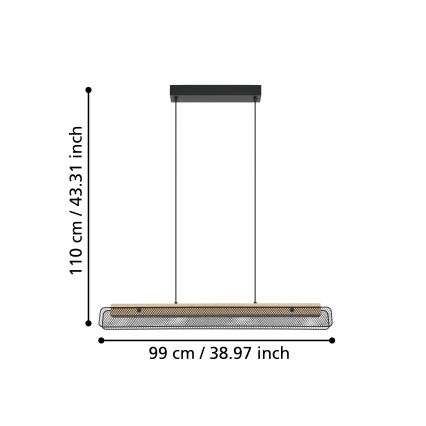 Eglo - LED RGBW luster na sajli, prigušiva, LED/34W/230V 2700-6500K