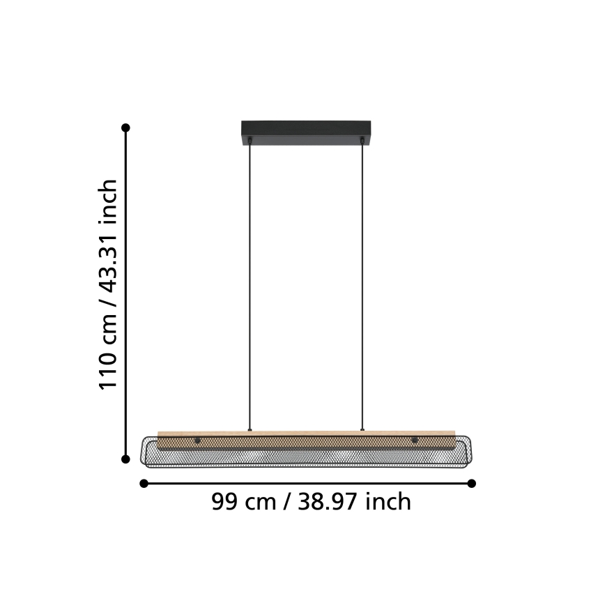 Eglo - LED RGBW luster na sajli, prigušiva, LED/34W/230V 2700-6500K