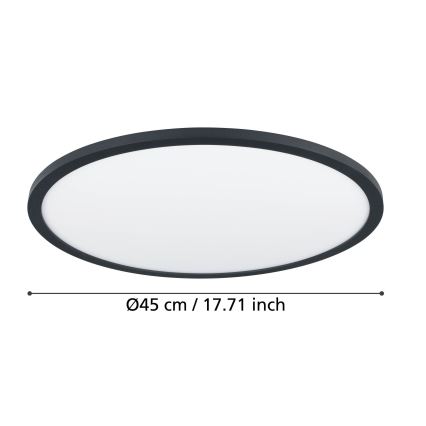 Eglo - LED prigušiva stropna svetiljka LED/33,5W/230V prečnik 45 cm crna