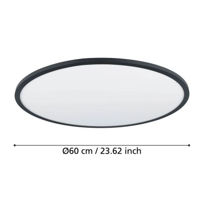 Eglo - LED prigušiva stropna svetiljka LED/41W/230V pr. 60 cm crna