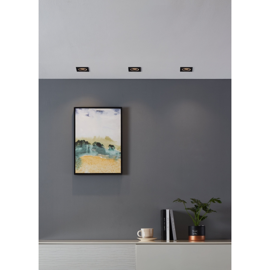 Eglo - LED RGBW prigušiva ugradna plafonska svetiljka LED/4,7W/230V crna