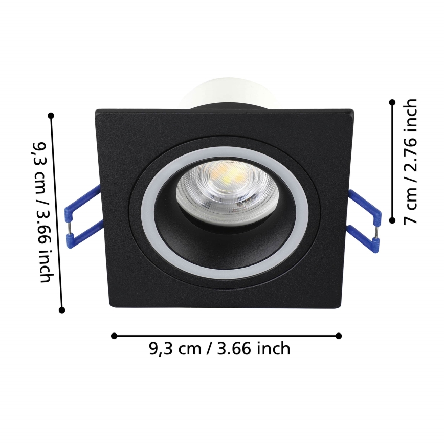 Eglo - LED RGBW prigušiva ugradna plafonska svetiljka LED/4,7W/230V crna