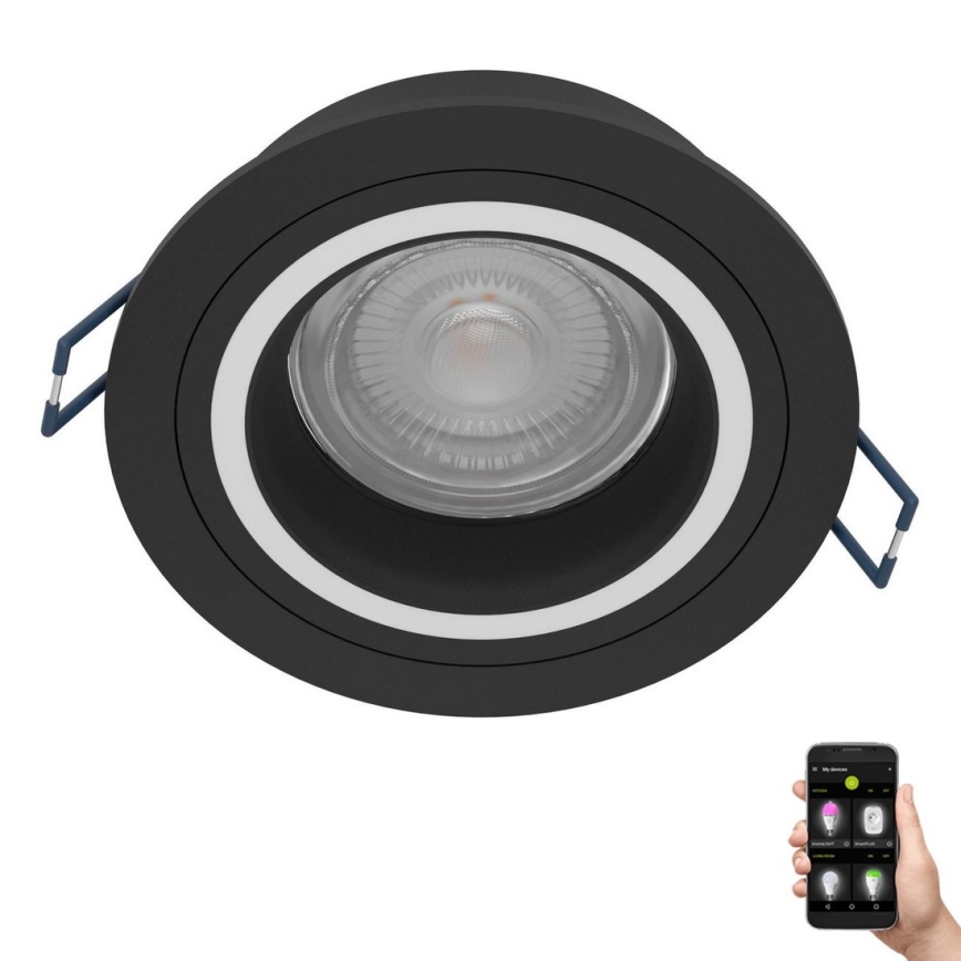 Eglo - LED RGBW prigušiva ugradna stropna svetiljka LED/4,7W/230V crna