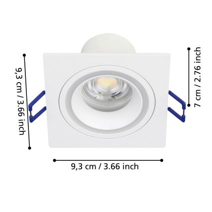 Eglo - LED RGBW prigušiva ugradna plafonska svetiljka LED/4,7W/230V bela