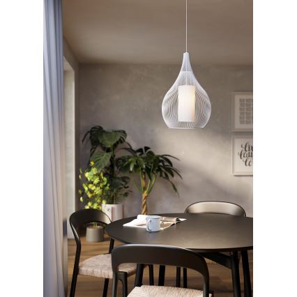 Eglo - Luster na sajli 1xE27/40W/230V bela