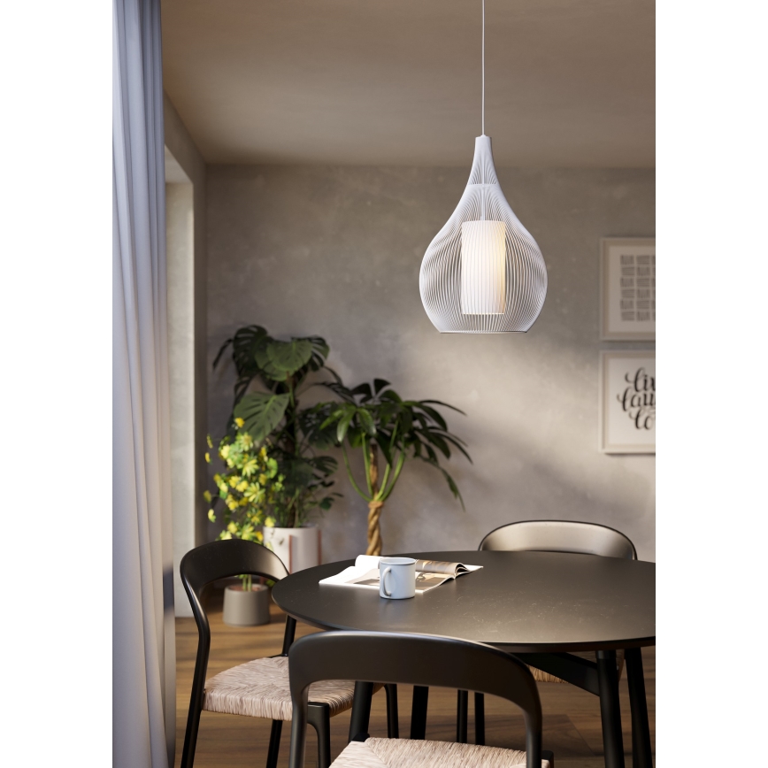 Eglo - Luster na sajli 1xE27/40W/230V bela
