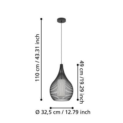 Eglo - Luster na sajli 1xE27/40W/230V bela
