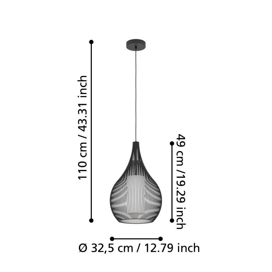 Eglo - Luster na sajli 1xE27/40W/230V bela