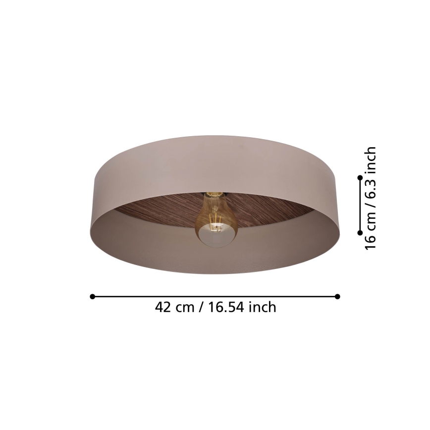 Eglo 900838 - Plafonska svetiljka DUAIA 1xE27/40W/230V braon