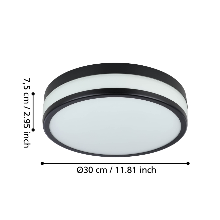Eglo - LED plafonsko svetlo za kupatilo LED/17,1W/230V IP44 crno