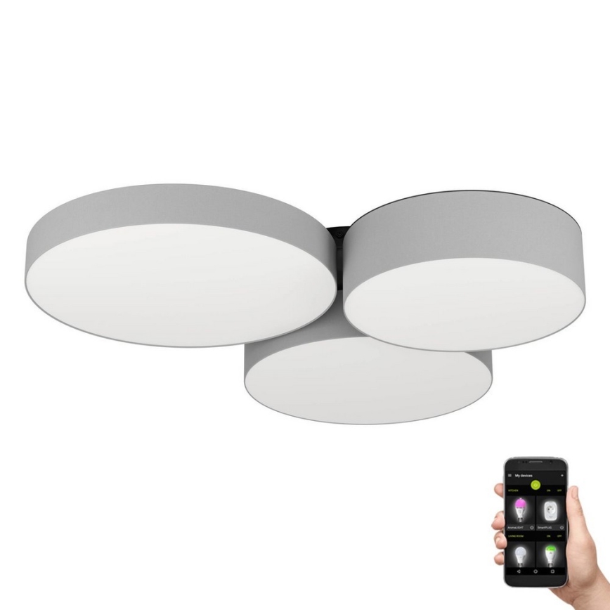 Eglo - LED RGBW Prigušiva plafonska svetiljka 3xLED/7,5W/230V 2700-6500K siva