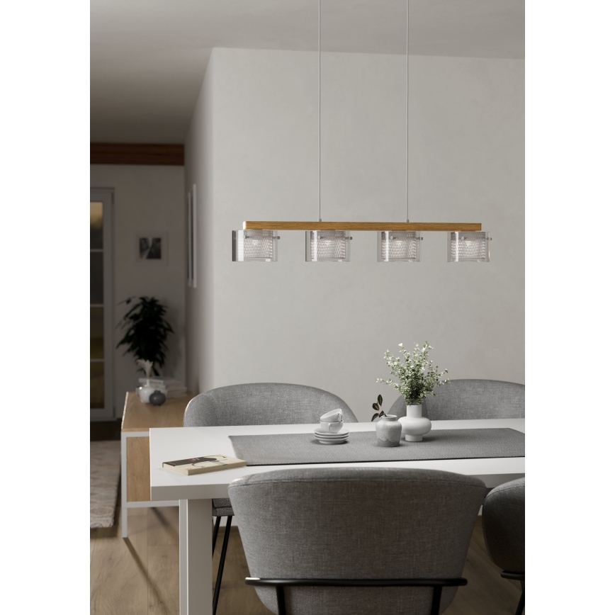 Eglo - LED RGBW luster na sajli sa prigušiva funkcijom 4xLED/3,7W/230V 2700-6500K