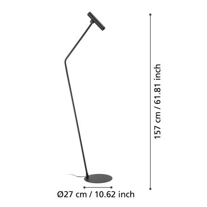 Eglo - LED podna lampa LED/5W/230V 3000K crna