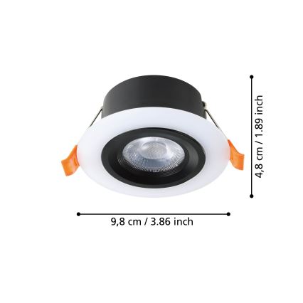 Eglo - Komplet 3x ugradna LED svetla LED/4,8W/230V, crna