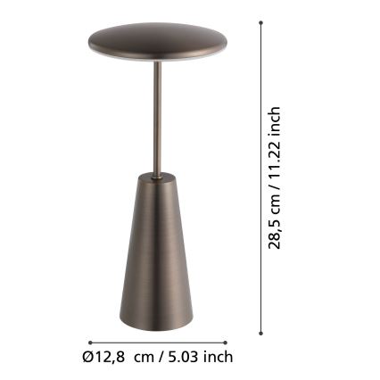 Eglo - LED prigušiva dodirna spoljašnja lampa LED/2,8W/5V 2400K/3000K/4000K 5200 mAh IP54 bež