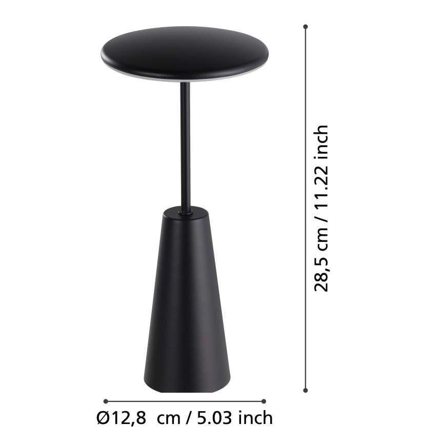 Eglo - LED prigušiva spoljašnja lampa na dodir LED/2,8W/5V 2400K/3000K/4000K 5200 mAh IP54 crna