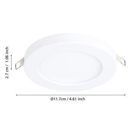 Eglo - LED ugradno svetilo LED/5,5W/230V 3000K belo prečnik 11,7 cm