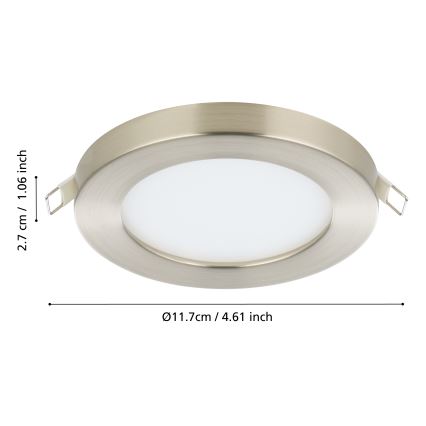 Eglo - LED ugradna svetiljka LED/5,5W/230V 3000K mat hrom prečnik 11,7 cm