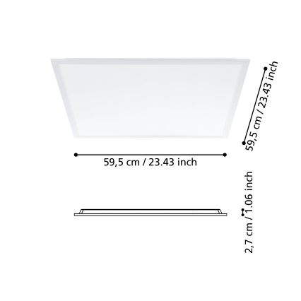 Eglo - LED površinski panel LED/34,5W/230V 60x60 cm