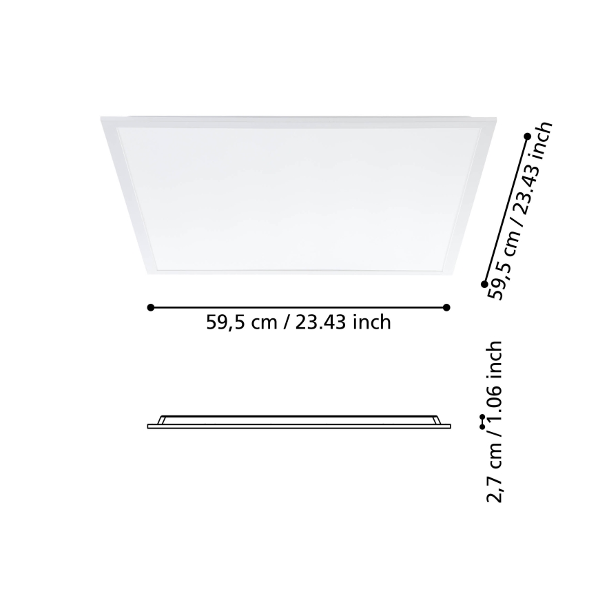 Eglo - LED površinski panel LED/34,5W/230V 60x60 cm