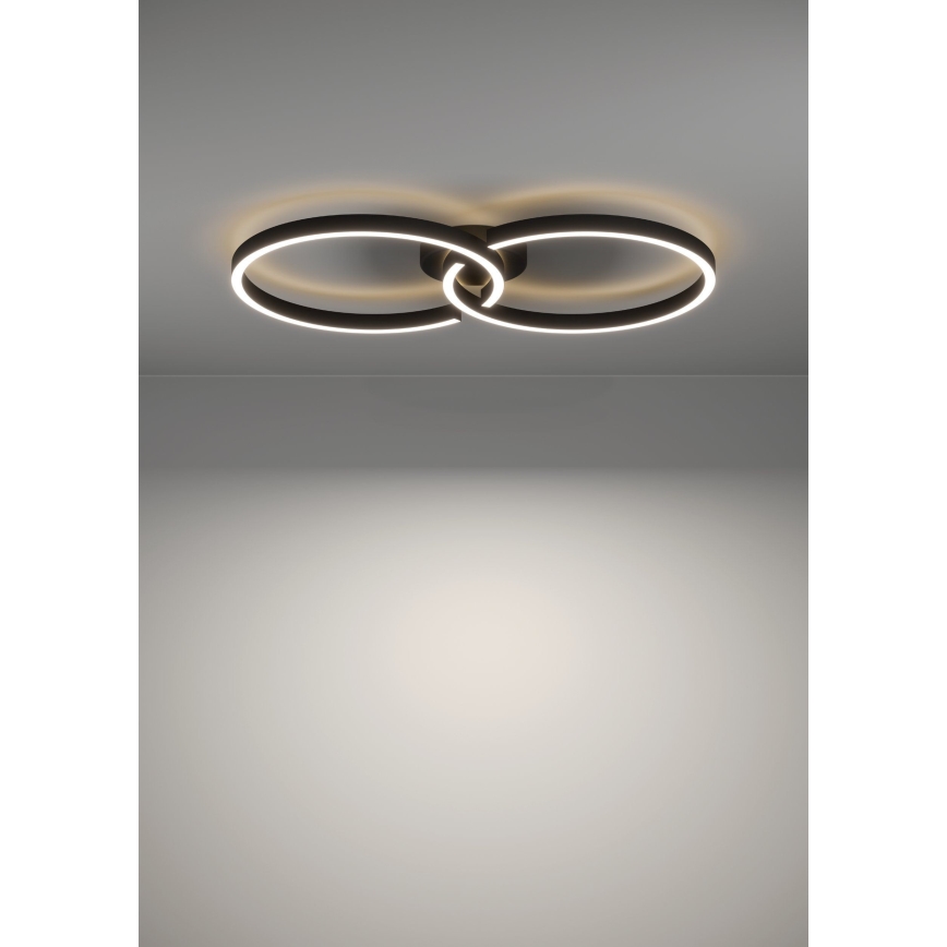 Eglo 900955 - LED RGBW prigušiva stropna svetiljka LED/19,5W/230V 2700-6500K crna + daljinski upravljač