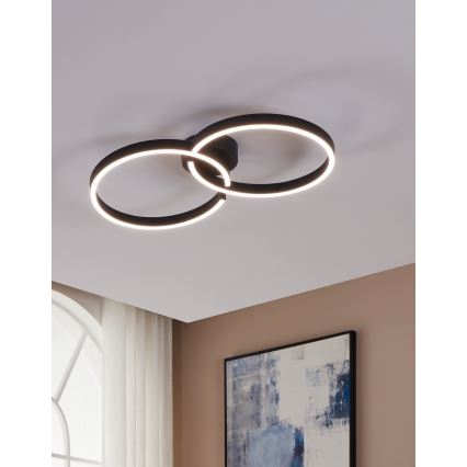 Eglo 900955 - LED RGBW prigušiva stropna svetiljka LED/19,5W/230V 2700-6500K crna + daljinski upravljač