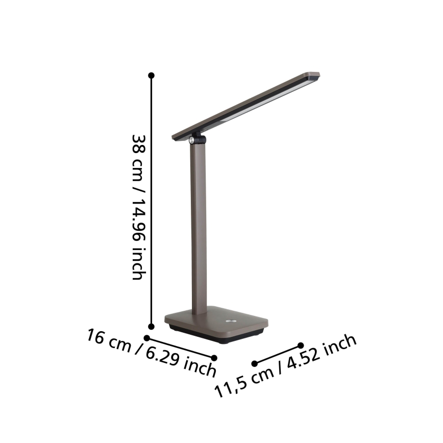 Eglo - LED prigušiva punjiva stona lampa LED/3,6W/5V 1800mAh braon