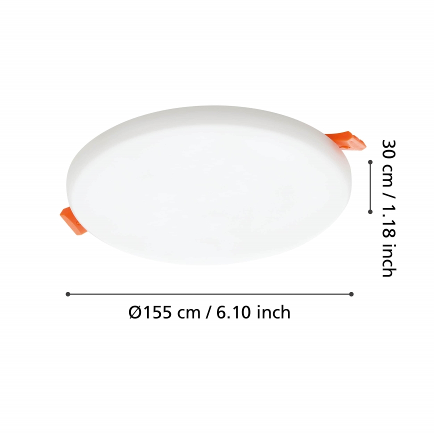 Eglo - LED kupatilsko ugradno plafonsko svetlo LED/11,5W/230V prečnik 15,5 cm IP65