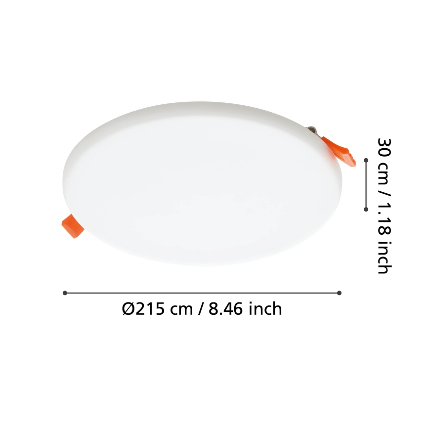 Eglo - LED kupaonsko ugradno plafonsko svetlo LED/18W/230V prečnik 21,5 cm IP65