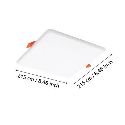 Eglo - LED kupatilsko ugradno plafonsko svetlo LED/18W/230V 21,5x21,5 cm IP65