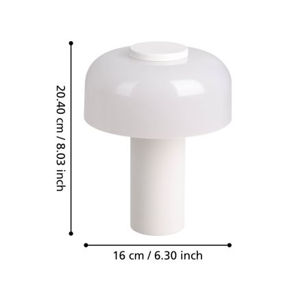 Eglo - LED prigušiva dodirna spoljašnja lampa LED/2,25W/5V 2400-4000K 5200 mAh IP44 bela