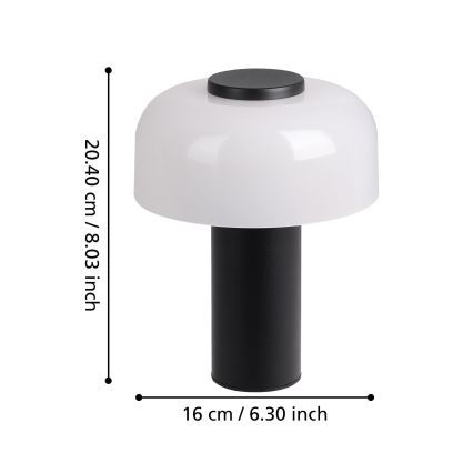 Eglo - LED prigušiva dodirna spoljna lampa LED/2,25W/5V 2400-4000K 5200 mAh IP44 crna/bela