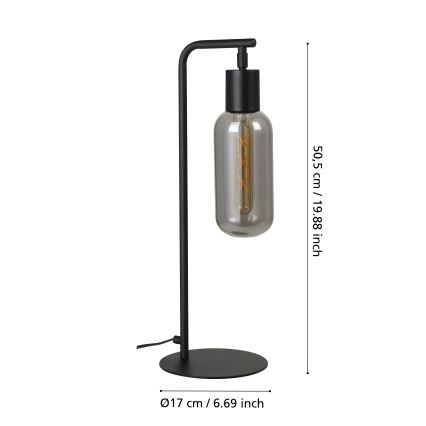 Eglo - Stona lampa 1xE27/4W/230V crna/zadimljena
