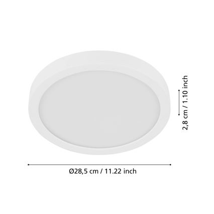 Eglo - LED plafonska svetiljka sa senzorom pokreta FUEVA LED/17W/230V 3000K ø 28,5 cm prečnik 28,5 cm