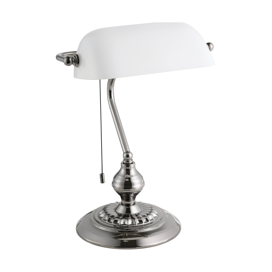 Eglo - Stona lampa 1xE27/60W/230V bela/sjajni hrom
