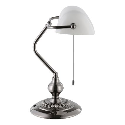 Eglo - Stona lampa 1xE27/60W/230V bela/sjajni hrom