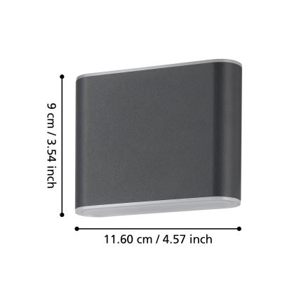 Eglo - LED spoljašnje zidno svetlo 2xLED/2,9W/230V 3000K/4000K/6500K IP65