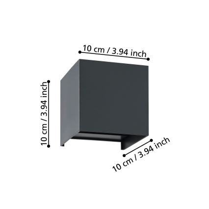 Eglo - LED zidno svetlo 2xLED/1,5W/230V 3000K crna